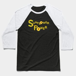 Sunflower Power (Black Background) Baseball T-Shirt